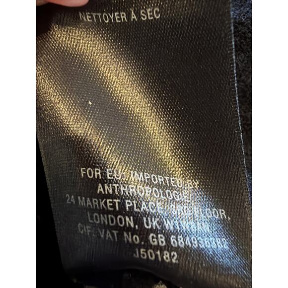 Anthropologie Angel Of The North S Boiled Wool Lace Trim Jacket Snap Shawl Neck - Picture 6 of 6